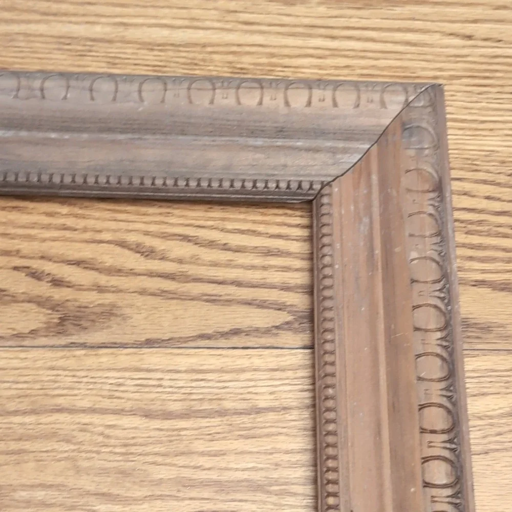 Vintage Ornate Wood Picture Frame 18x15 Brown Decorative Carving The Rose